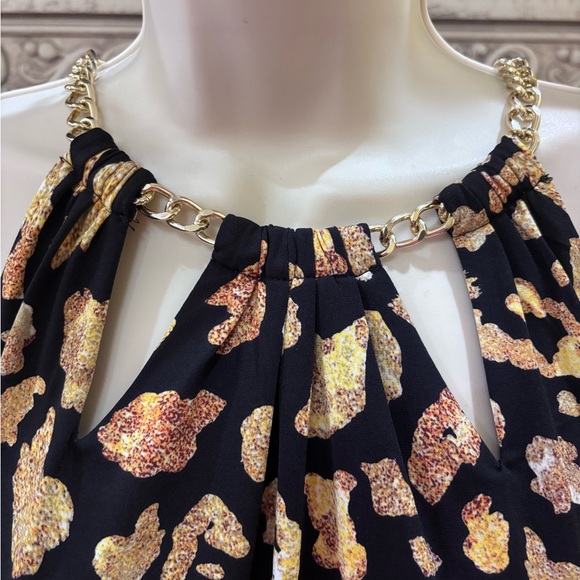 Thalia Sodi Black & Gold Leopard Print Halter Romper Size XS - Picture 3 of 15